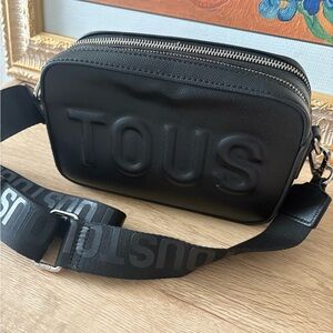 Tous Black Embossed Logo Belt Bag